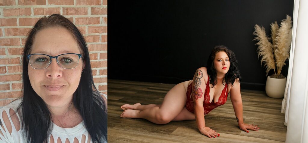 Before and after makeup look for boudoir by jaemie in Richmond, Virginia. 